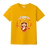 ami babar misti durga kids tshirt golden yellow