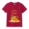 dhaker tale nachbo kids durga puja t-shirt maroon
