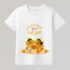 dhaker tale nachbo kids durga puja t-shirt white
