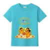 dhaker tale nachbo kids durga puja t-shirt sky blue