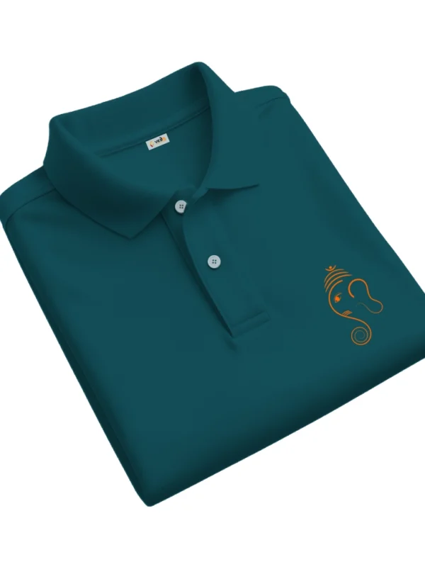 ganpati polo edition unisex petrol blue fold