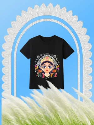 maa durga portrait kids t-shirt vedm