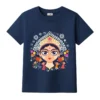 maa durga portrait kids t-shirt navy blue