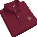 om edition polo unisex maroon fold
