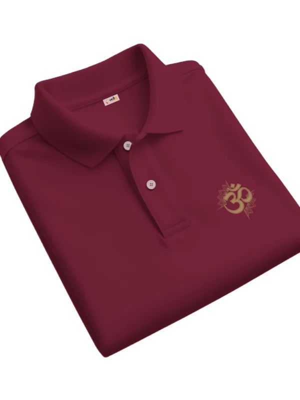 om edition polo unisex maroon fold