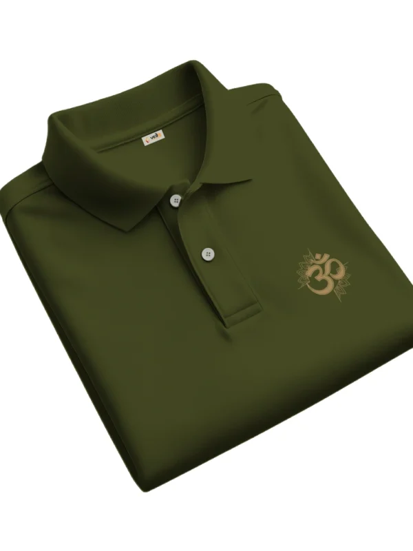 om edition polo unisex olive green fold
