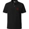 Polo T-Shirt Swastik Red Lotus Design black