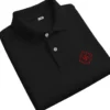 Polo T-Shirt Swastik Red Lotus Design black fold