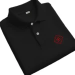 Polo T-Shirt Swastik Red Lotus Design black fold