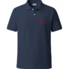Polo T-Shirt Swastik Red Lotus Design navy blue