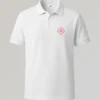 Polo T-Shirt Swastik Red Lotus Design white