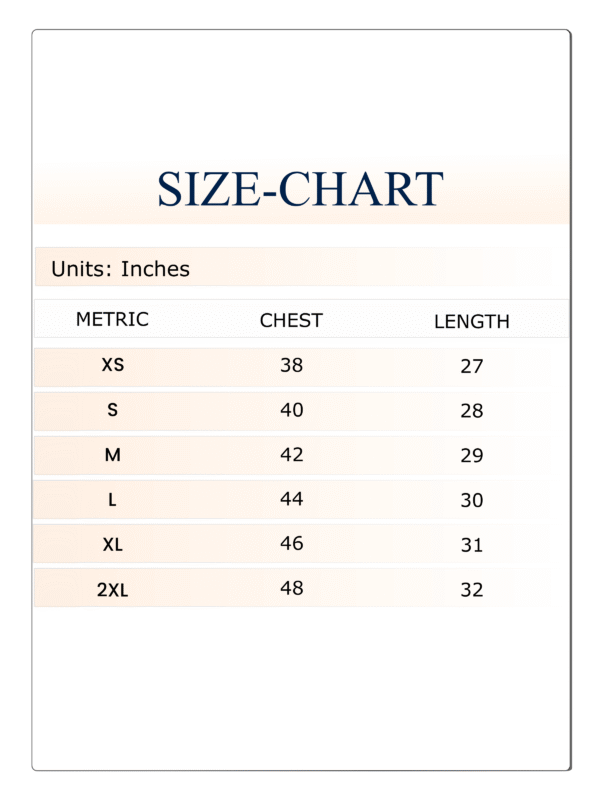 Oversized T-Shirt Size Chart VEDM